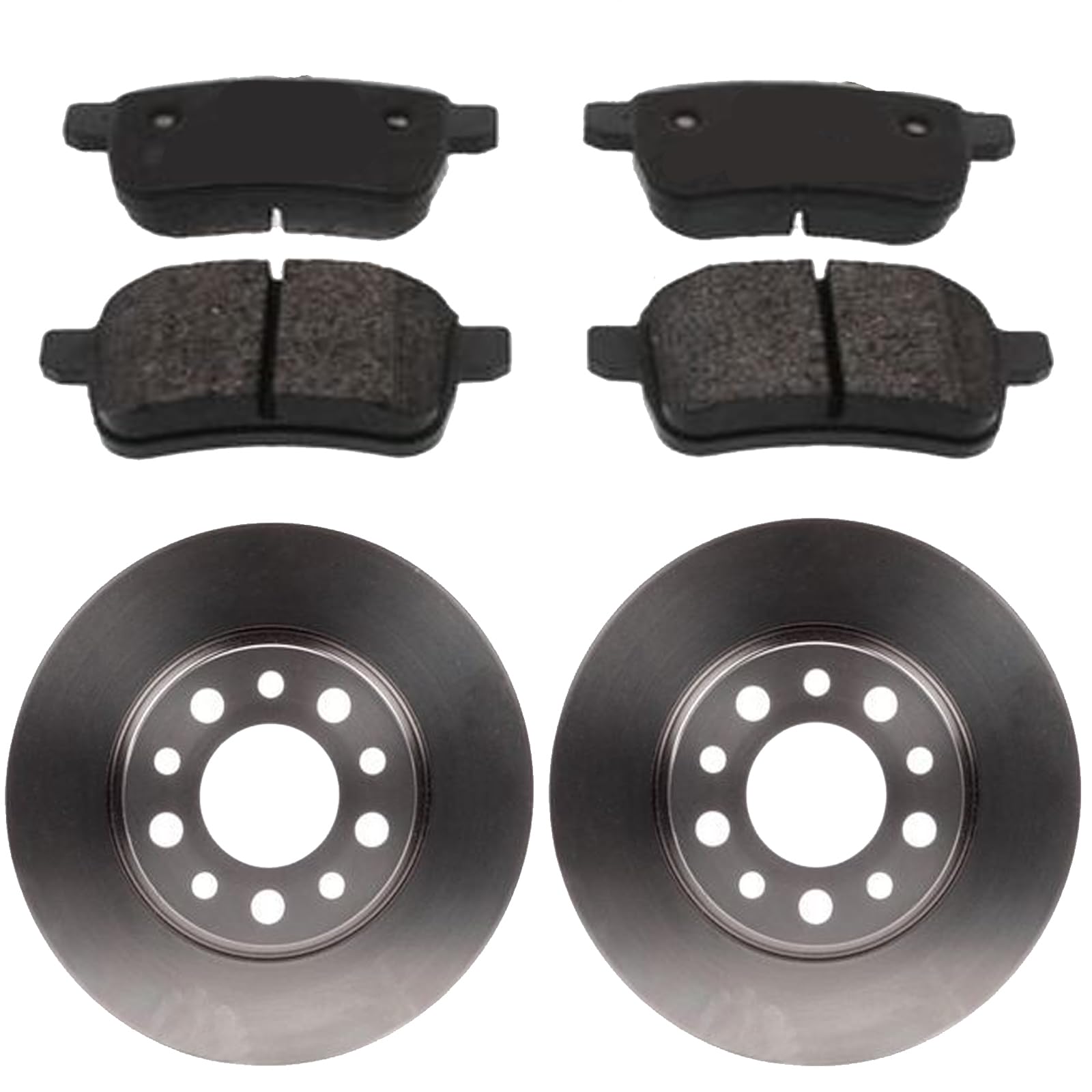 KIT FRENI POSTERIORI compatibile con Alfa Romeo GIULIETTA - DISCHI + PASTIGLIE OEM: FDB4308 | 18023, 17858 |SOSTITUZIONE DIRETTA|BASSA POLVERE|SILENZIOSO