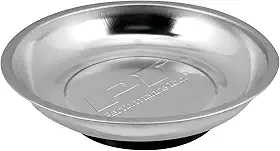 Performance Tool 20420 Bandeja magnética de peças de 10,2 cm - parafusos de armazenamento, parafusos, porcas, soquetes, extensões, bandeja organizadora, suporte de borracha, bandeja de armazenamento