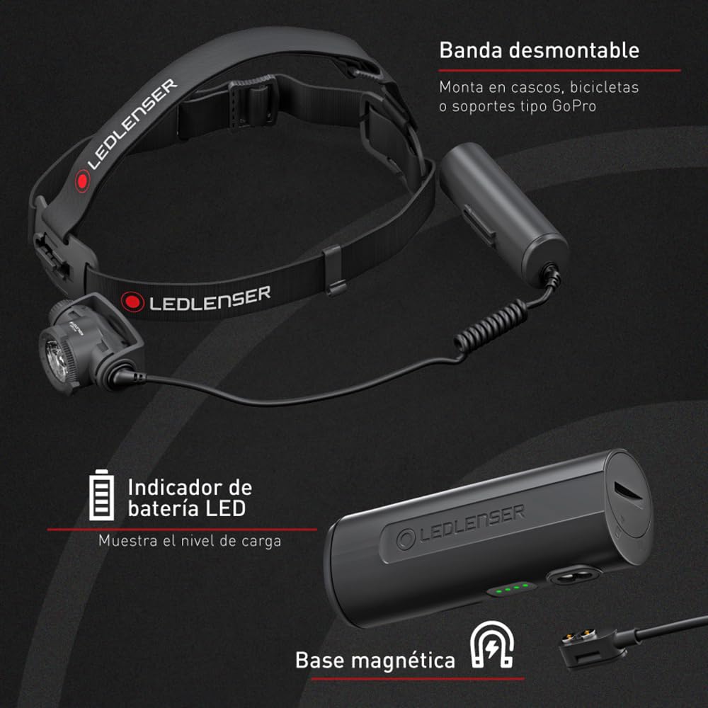 Ledlenser H7R Core latarka LED, 1200 lumenów, ładowana akumulatorem litowym, IP67, z możliwością ogniskowania, bezstopniowe ściemnianie, stałe światło, zasięg światła 260m