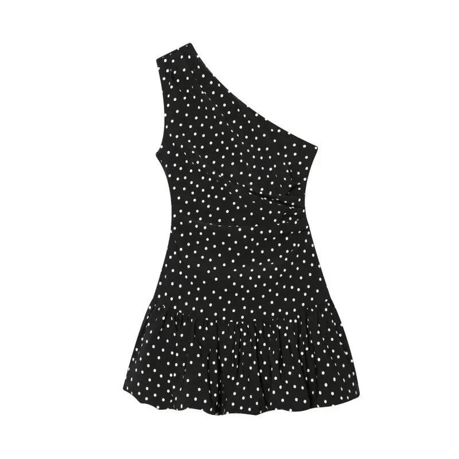Robe une épaule à pois pour vos soirées d'été élégantes