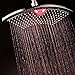 Dream Spa AquaFan 12 inch All-Chrome Rainfall-LED-Shower-Head with Color-Changing LED/LCD Temperature Display