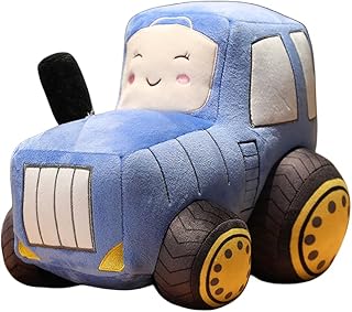 XIYUAN Car Plush Tractor Stuffed Cushion Truck Toy Super Cute Car Plush Pillow - Soft Plush Toy for Little Boys, Girls, Babies and Toddlers - Great Gift (Blue)