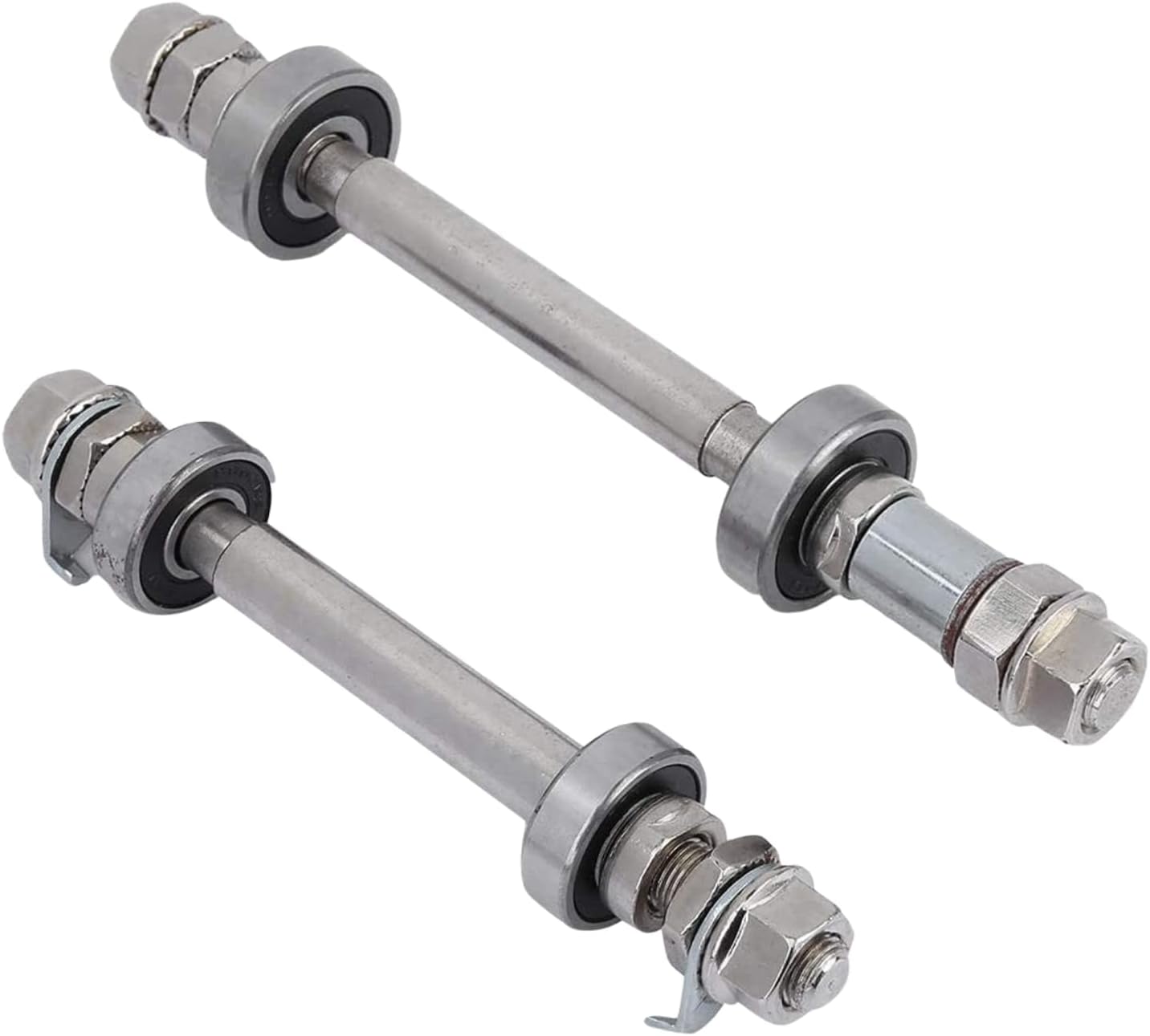 1 Pair Bicycle Wheel Hub Axle, 6000 Bearing Front Rear