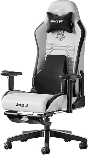 AutoFull C3 Silla Gaming Silla de PC con Soporte Lumbar Ergonómico, Estilo Racing Cuero PU Respaldo Alto Silla de Trabajo Ajustable Giratoria con