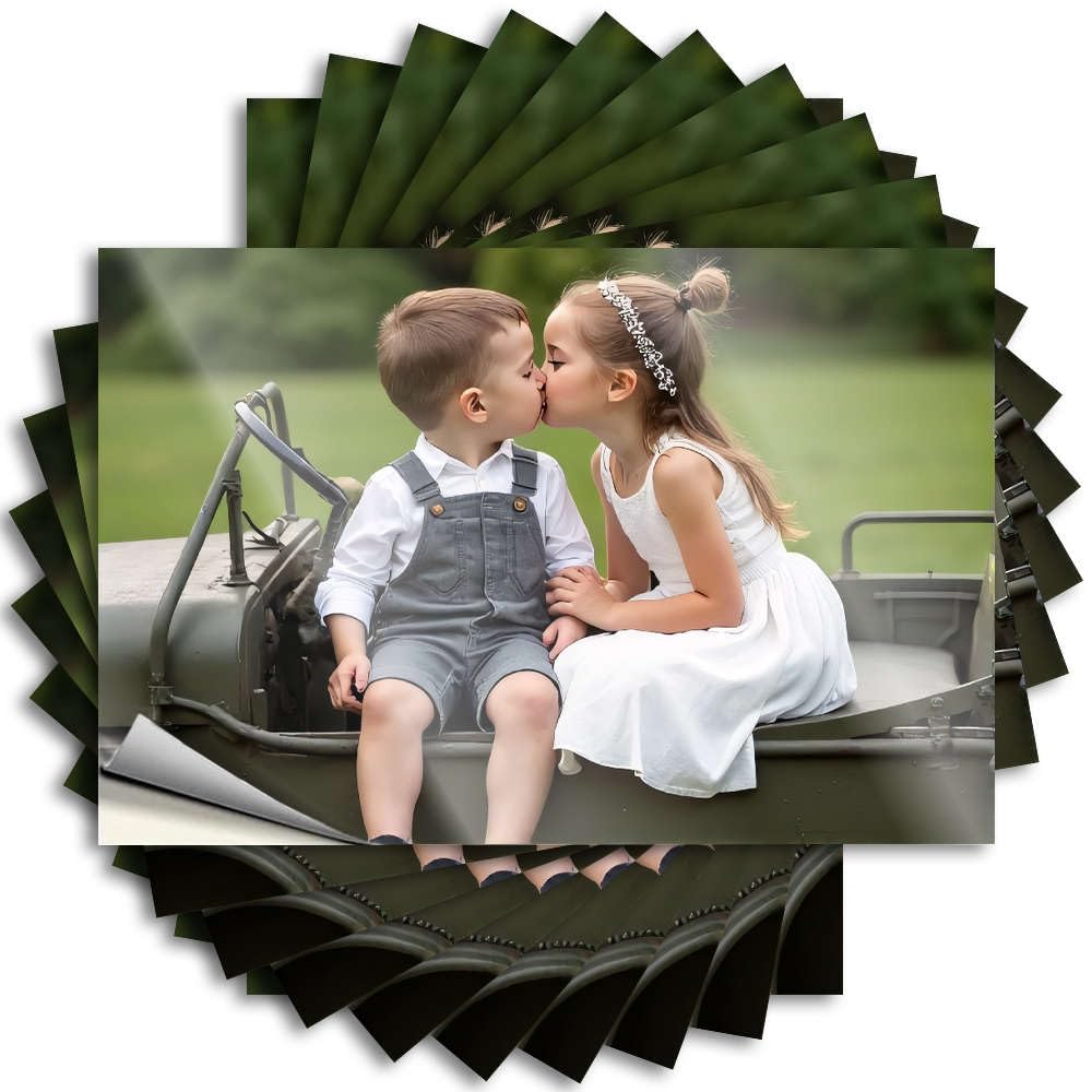 Tattoos Vintage Outdoor Decor Custom Stickers, Case Waterproof Two Children Kissing On an Old Car. for Hydro Flask | Reading Vinyl Decals for Motorcross Holiday Gift(12X18CM)