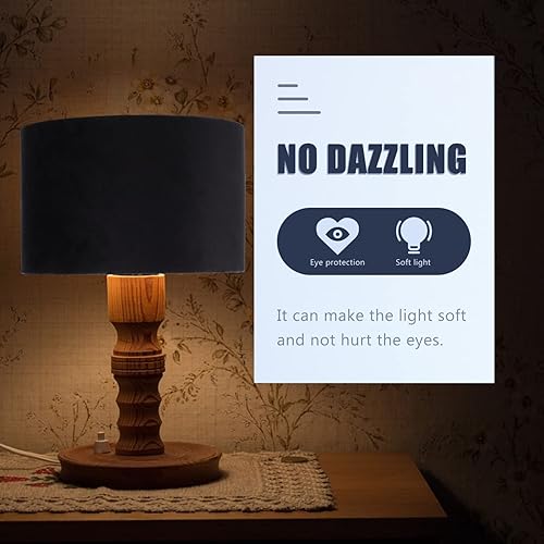 Miniatura 9 de OSALADI Reemplazo de pantalla de tambor mediano 1 paquete de pantalla de terciopelo para lámpara de pie de mesa repuesto de pantalla con clip con