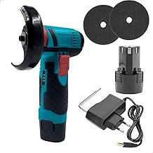 Esmerilhadeira Lixadeira Corte Polimento Elétrica Profissional Angular Recarregável Bateria com Maleta Portátil 12V (Esmerilhadeira Elétrica Recarregavel 12V Azul)