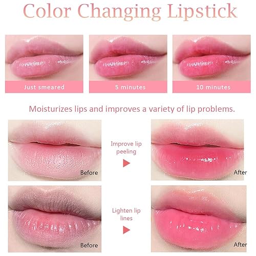 Miniatura 2 de BINGBRUSH 3 lápices labiales que cambian de color, tamaño Queen, de larga duración, hidratante, bálsamo labial, brillo de labios, tinte de labios,