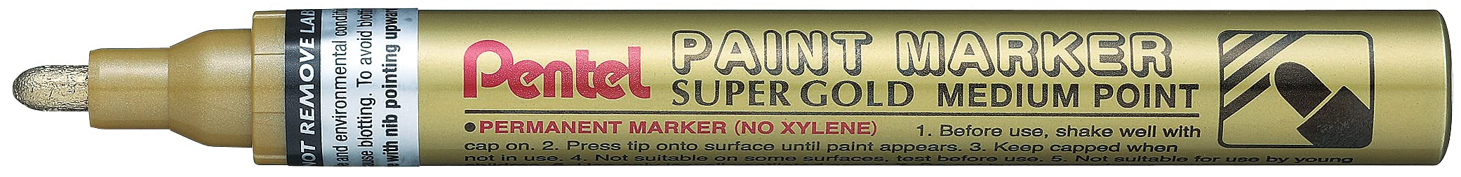 Pentel - Marcador permanente Paint Marker. Punta gruesa Tinta en color oro (MMP10-X)