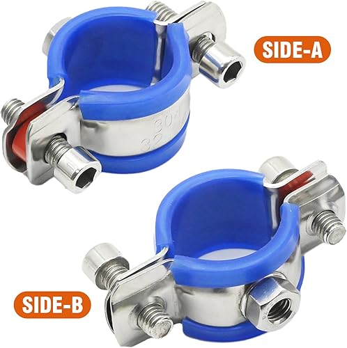 Miniatura 4 de VIKKSAER 2 abrazaderas de soporte de tubo ajustables, abrazadera de soporte de tubo de montaje en pared de acero inoxidable para montaje en techo,