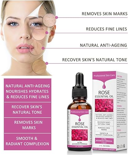 Miniatura 5 de Aceite esencial de rosa, aceite hidratante facial, aceites esenciales para la cara para mujeres, aceite de rosa para la cara, cuidado de la piel, 1