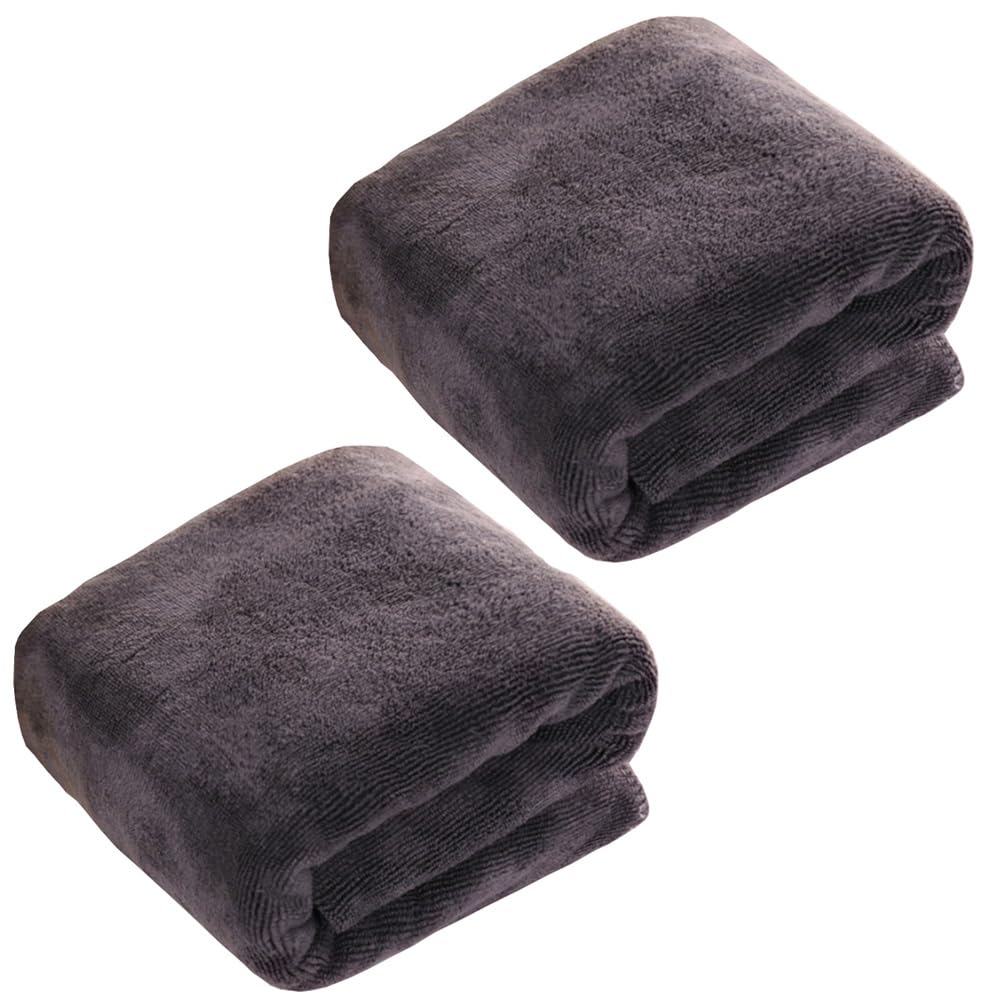 MOCNT 2 X Microfibre Towel 450GSM Bath Towels Quick Dry Sport Absorbent Travel Towel Microfibre Cloth Fast Drying Car Cleaning Towel Swimming Camping Hiking 35cm x 75cm Deep Grey