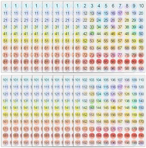 24 Hojas De Calcoanías De Núeros Consecutivos De 1 A 100, 1 Pulgada, 12 Juegos De Calcoanías