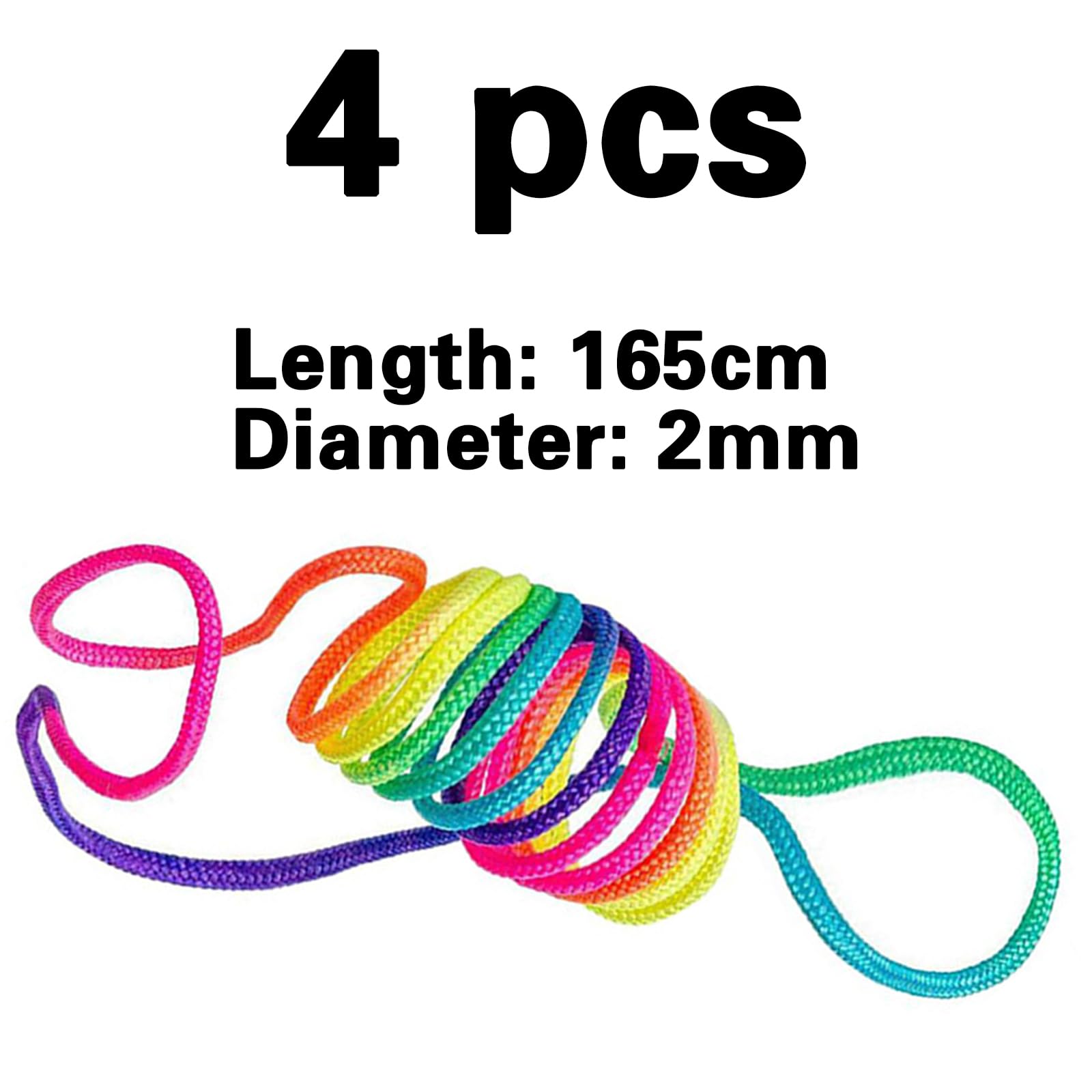 Set Di 4 Giochi Con Le Dita – Corda Arcobaleno Twist – Lunghezza 160 Cm – Per Bambini E Feste
