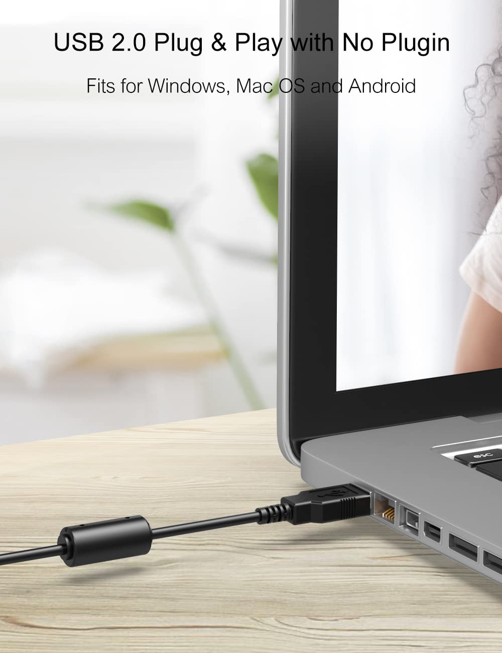 OYU Webcam, 1080P 30Fps, doppio microfono stereo, USB Plug & Play, HD Web Camera compatibile con Zoom/Skype/YouTube, per videochiamate, streaming live e apprendimento online