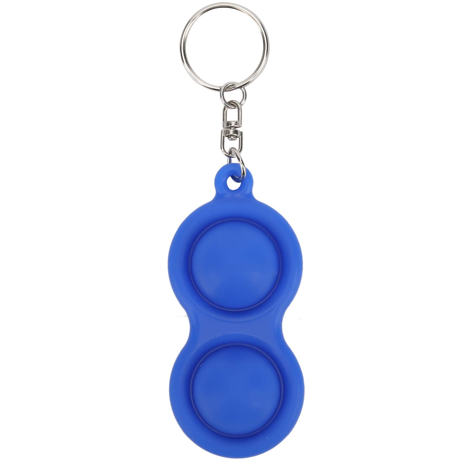 Generic Stress Relief Keychain, Push Bubble Sensory Toy with Key Ring for Adults Kids Office Home, Silicone Hand Puzzle Fidget Toy (Blue)