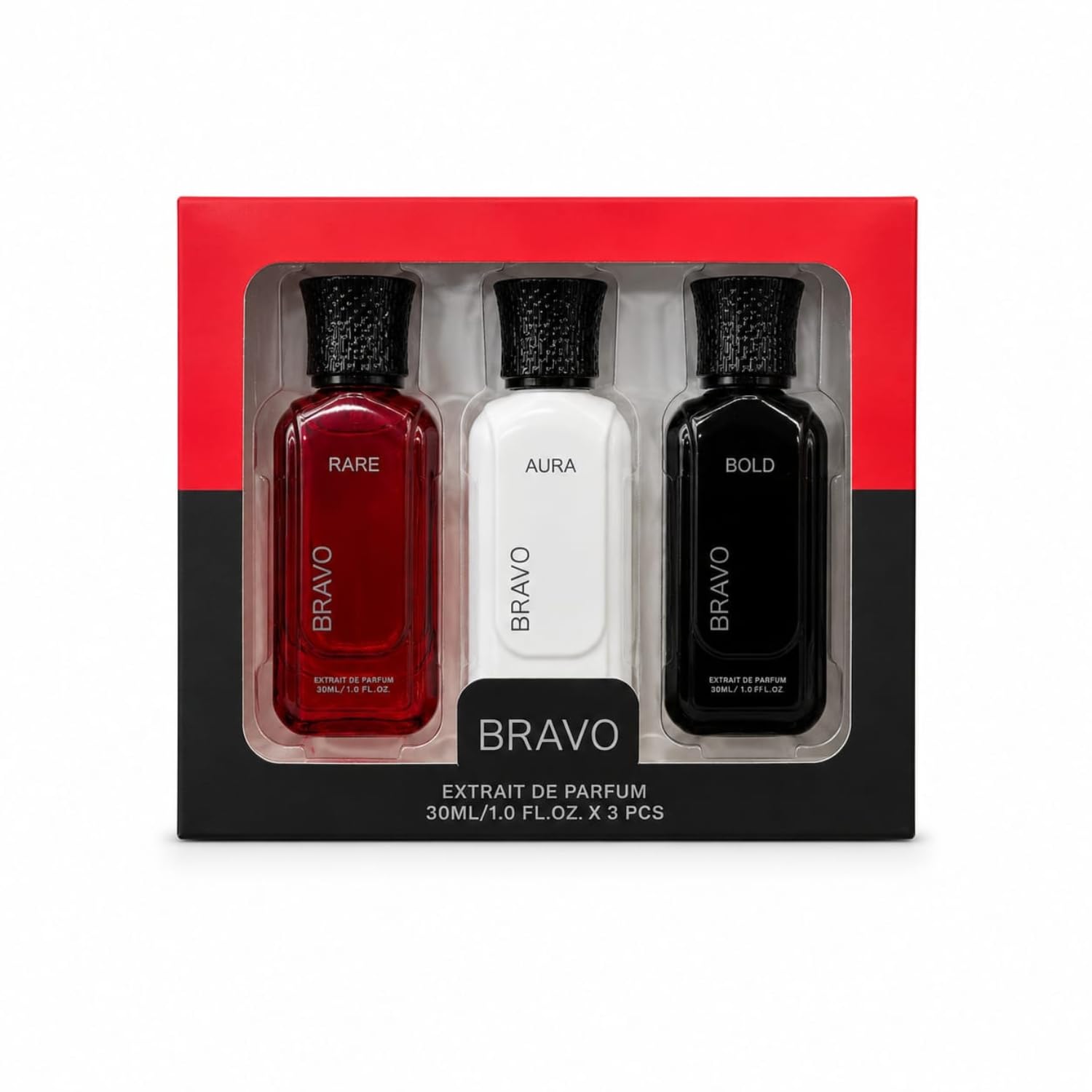 Bravo Premium Extrait De Parfum Luxury Combo Set (3 x 30ml) - Bold (Cognac & Toffee), Aura (Fresh Aquatic Citrus), Rare (Caramel & Vetiver) | Long Lasting Intense Fragrance Gift Pack for Men & Women-image-6