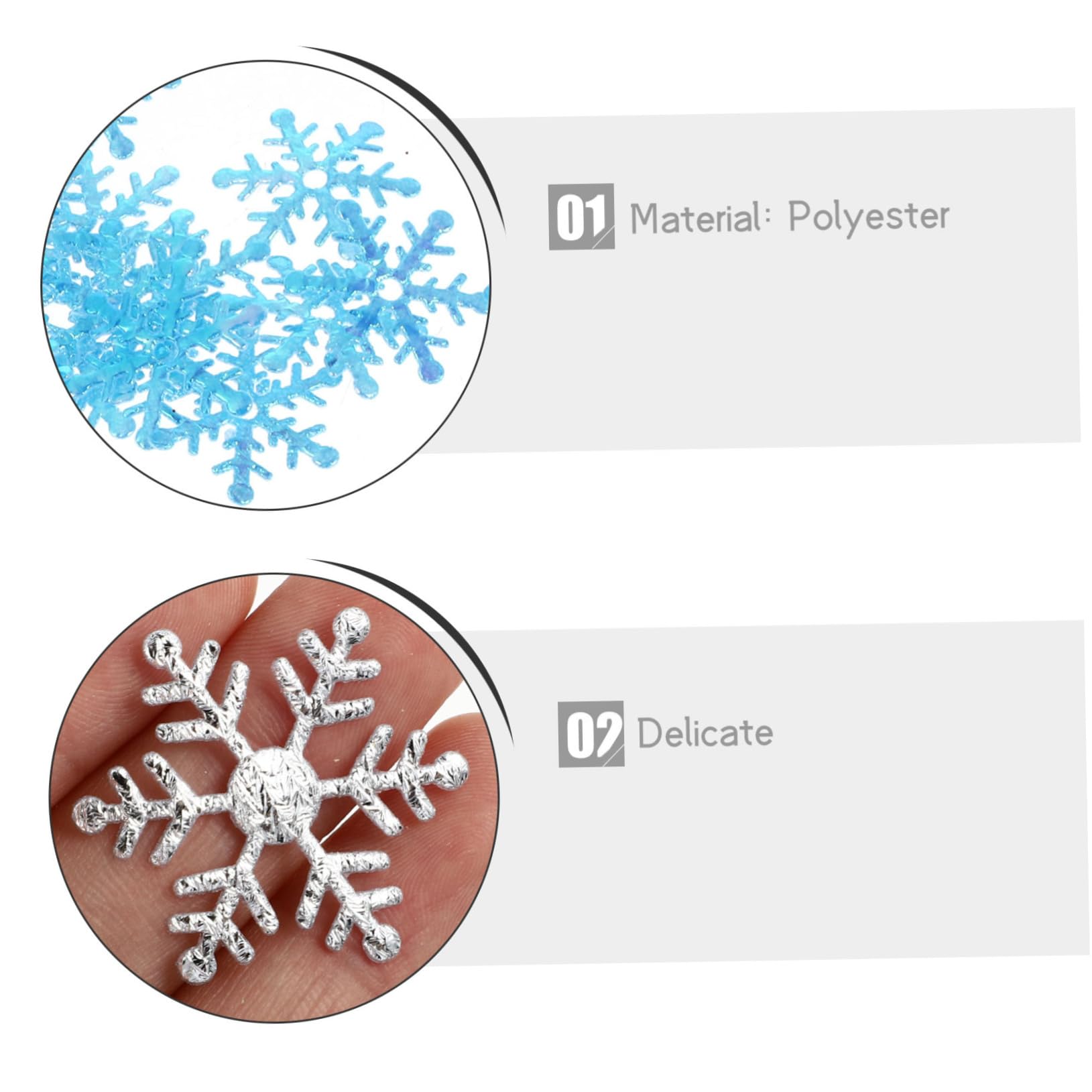 COLLBATH 2 Piezas Decoración De De Nieve Falso Navidad Espolvorear Brillo Confeti Decorativo Fiesta Rocía Confeti Mesa De Vacaciones Decoraciones De Fiesta De Navidad Poliéster