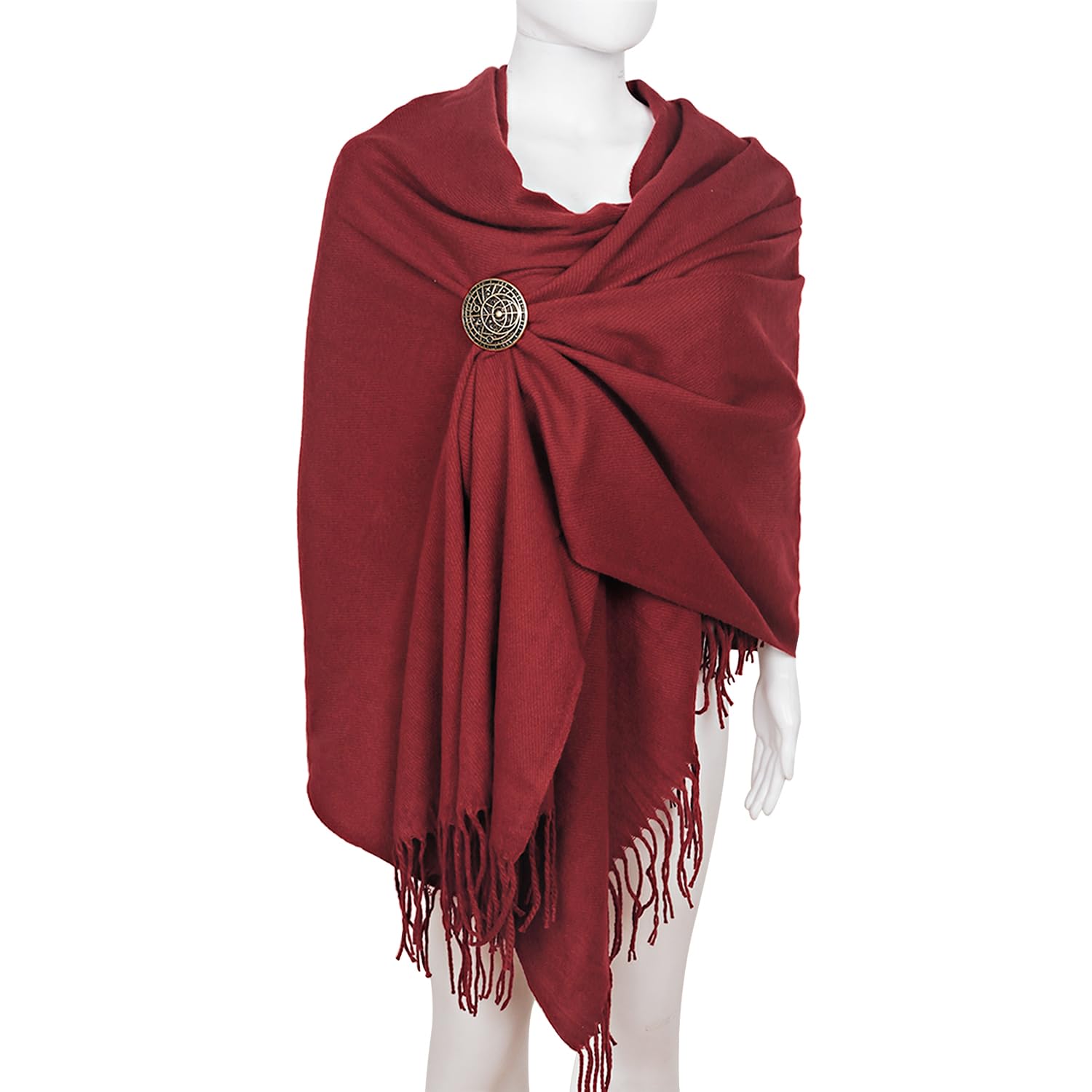 keland Donna Pashmina Scialle Stola in Cachemire Sciarpa Oversize con Spilla