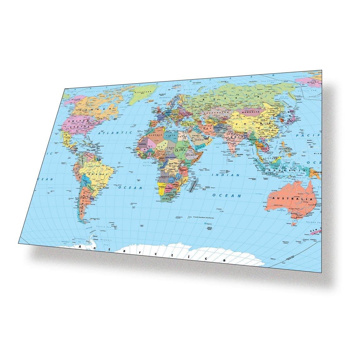 Destination Vinyl ltd Poster A4 World Map Globe Earth Geography Art Print 29.7 X 21 cm 280gsm Satin Gloss Photo Paper #170943