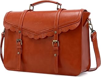 ECOSUSI Womens Briefcase Leather Messenger Laptop Work Bag for Women Fit 15.6" Laptop