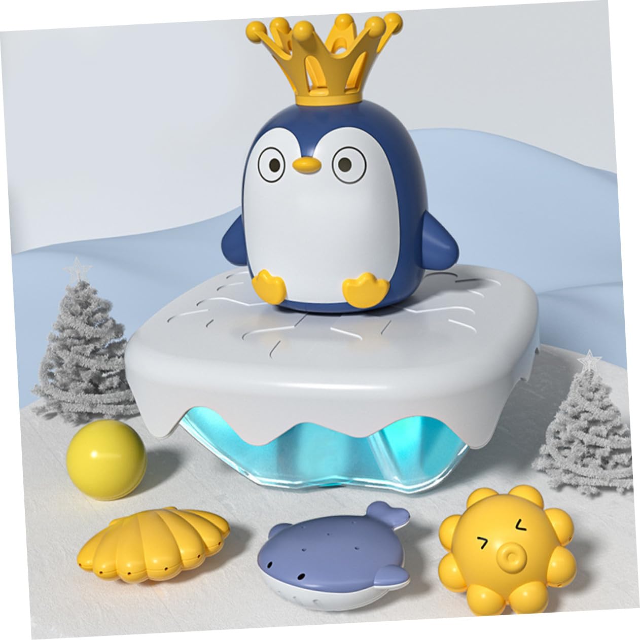 ERINGOGO Juguete De Baño Pingüino para Bebés Rociador De Agua Multifunción, Diseño Seguro y Suave, De Chorro Ajustables, Adecuado para Diversión Bañera Infantil