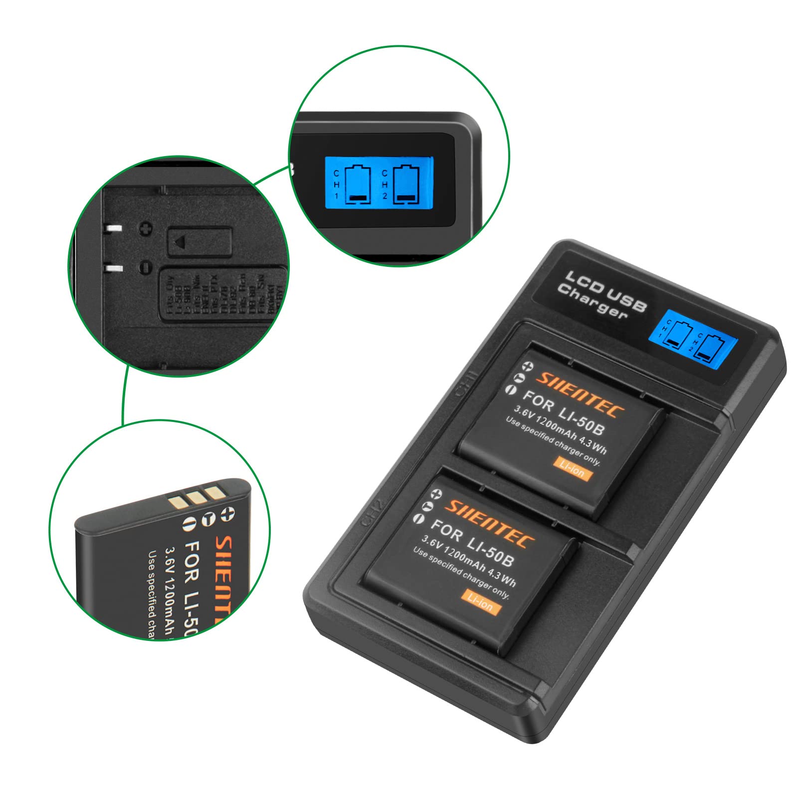 Newowa Replaceent Batterie en-EL5 (2) et Chargeur icro USB Portable Newowa Replaceent Batterie en-EL5 (2) et Chargeur icro USB Portable