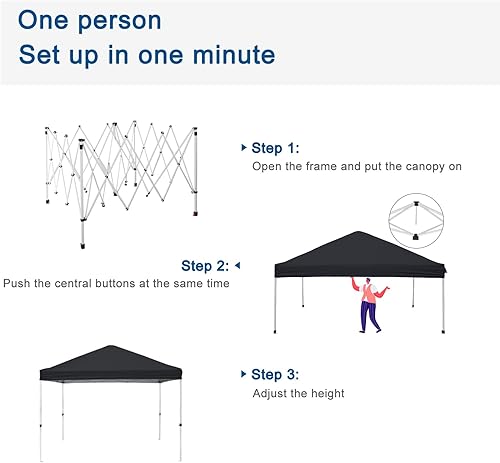Miniatura 4 de VINGLI Tienda de campaña desplegable de 10 x 10 pies con bolsa de transporte y bolsas de arena, carpa para cenador al aire libre, carpa de fiesta de