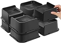 Vista 16 de Elevadores de cama de 1 pulgada de alta resistencia, paquete de 4 elevadores de muebles en forma de L de 1 pulgada, soporta 5000 libras, elevadores