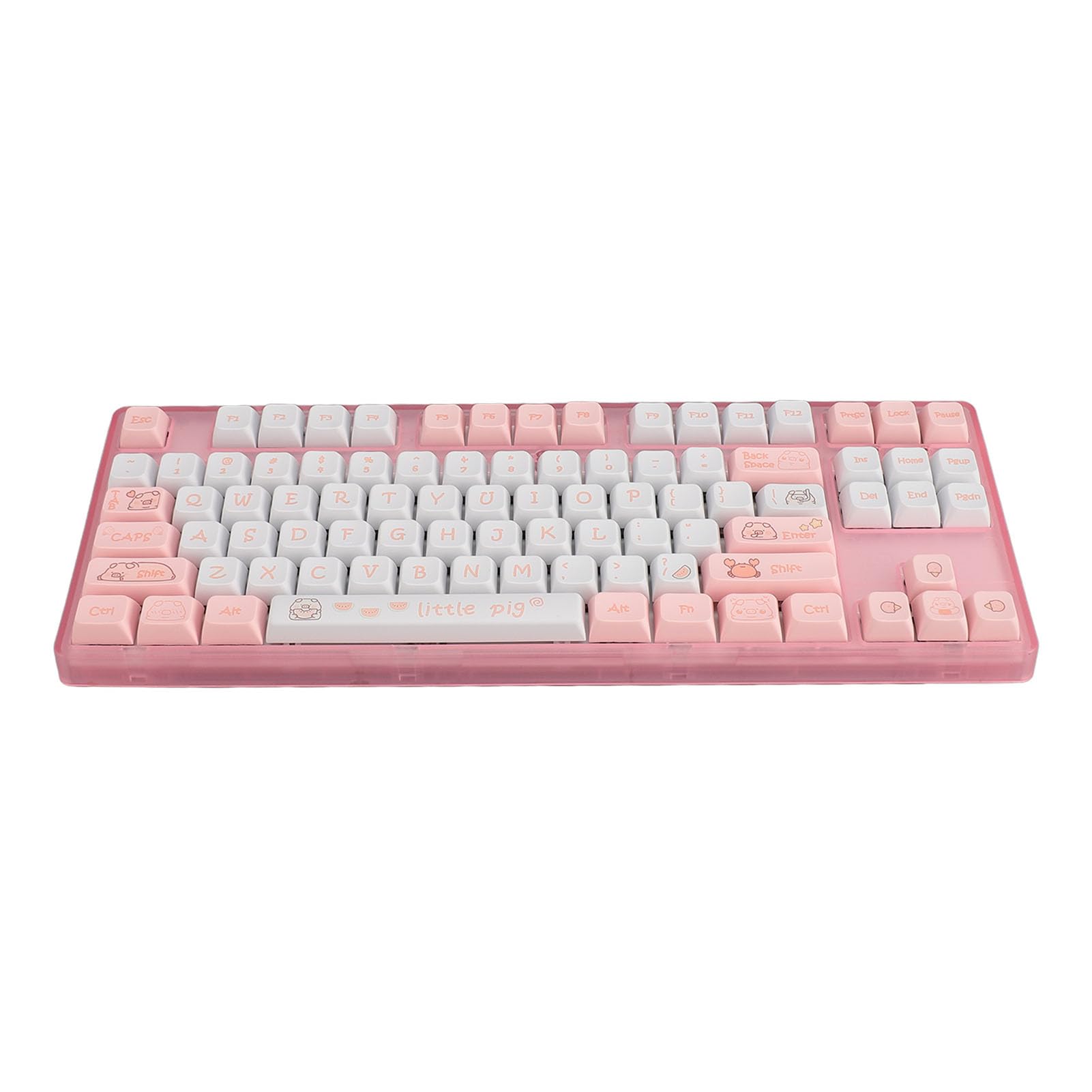 Aramox Teclado Mecánico 87 Teclas, Interruptor Rojo Retroiluminación Blanca