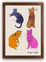 アンディ・ウォーホル、猫6B、超希少画集画、美品、新品額装付 アンディ・ウォーホル、猫6B、超希少画集画、美品、新品額装付