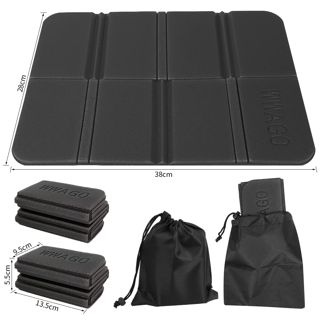 Naturbummler Lot De 2 Coussinets D'Assise Thermiques Pliables - Coussin De Randonnée Imperméable Avec Sac De Transport