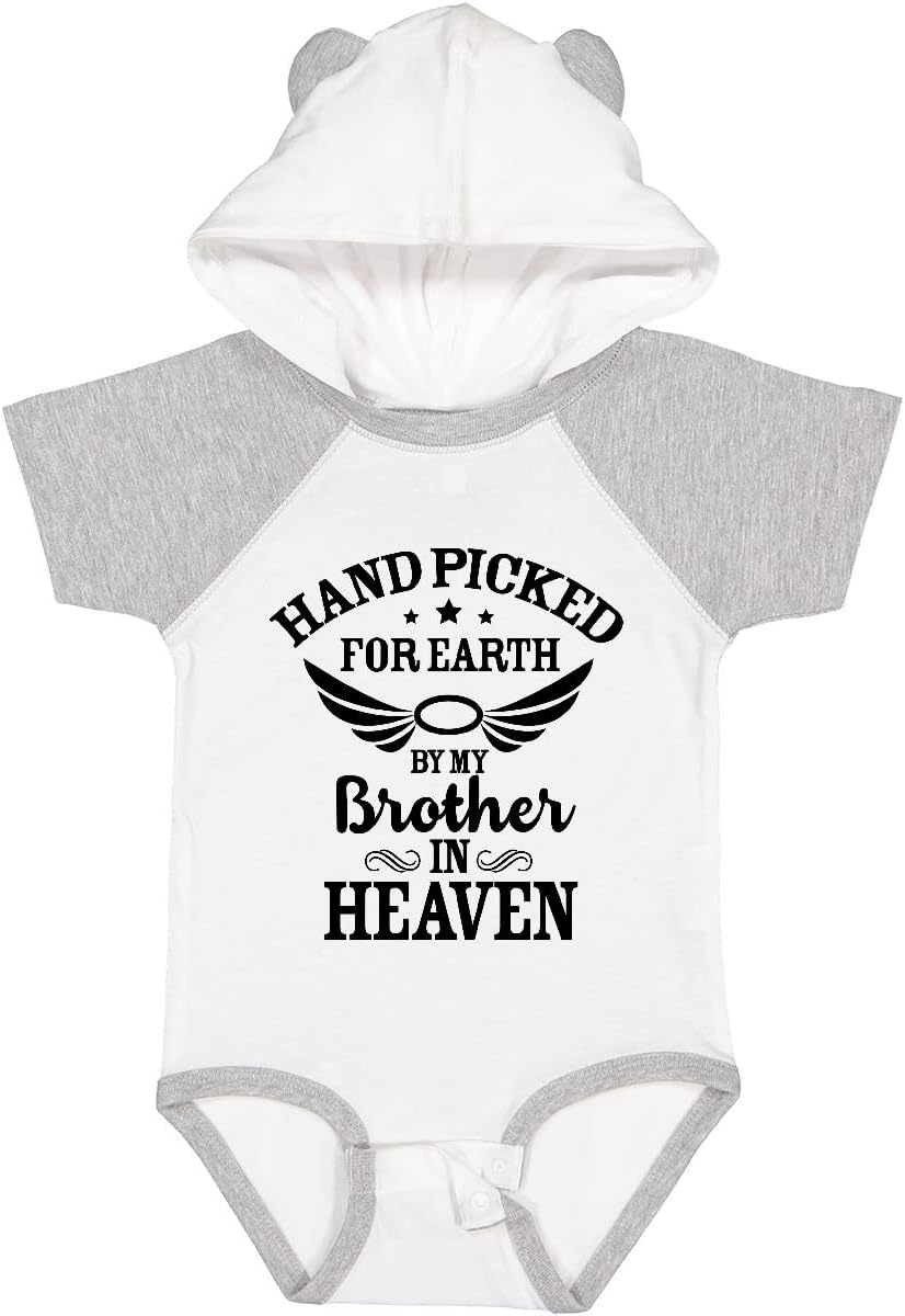 inktastic Handpicked for Earth By My Brother in Heaven Angel Wings Baby Bodysuit