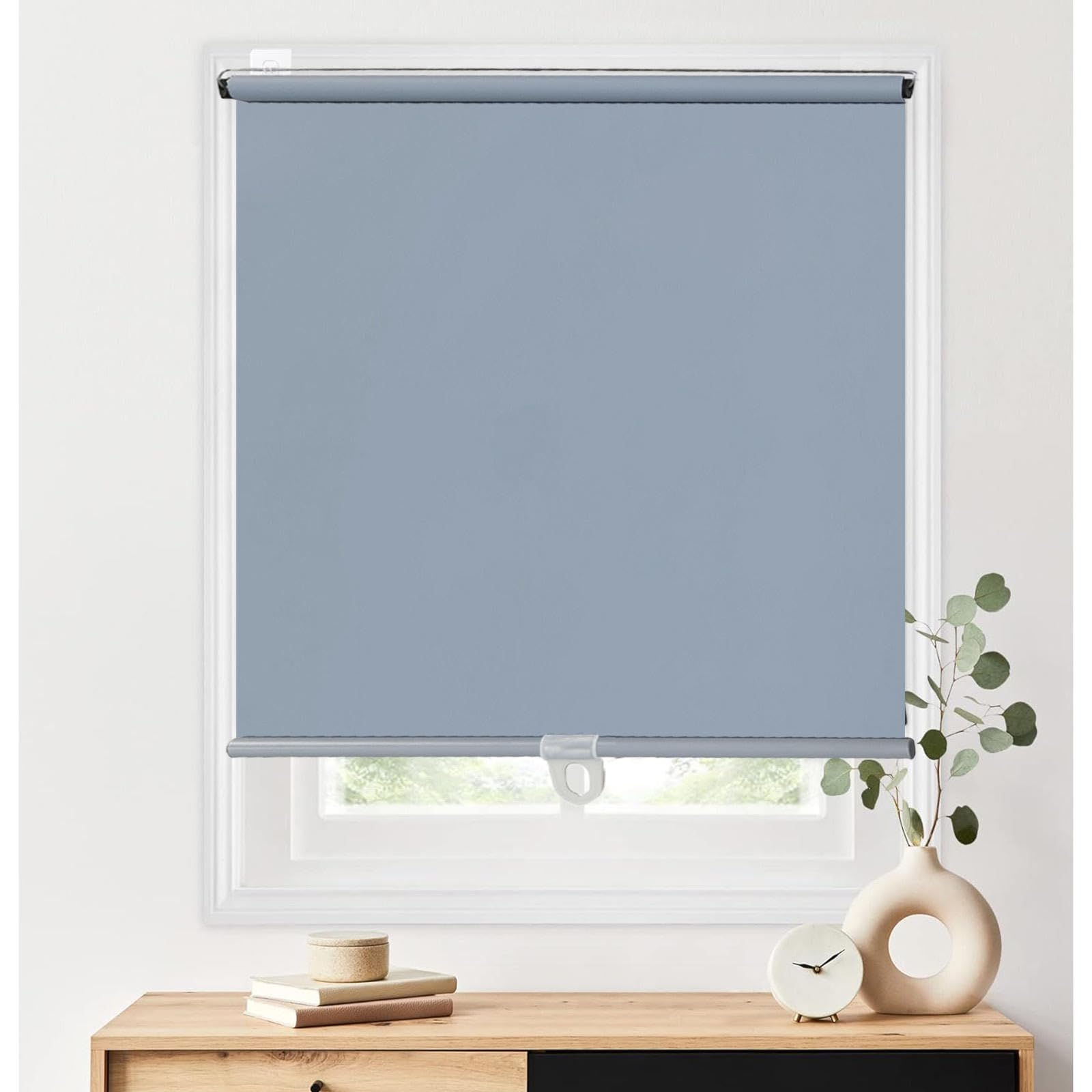 Store enrouleur occultant sans perçage - Enrouleur thermique - 40-120 cm - Gris - 150 x 150 cm