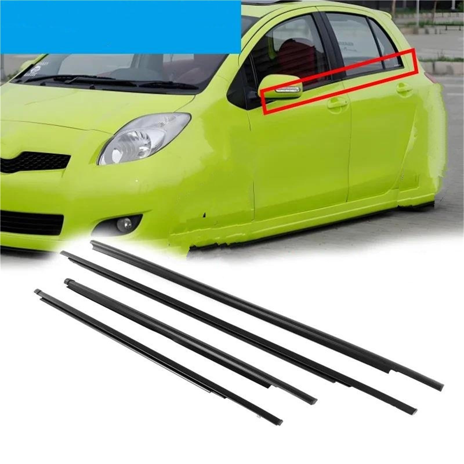 Uszczelka do drzwi i okien do Toyota Yaris limuzyna (2007-2016) – taśma uszczelniająca, izolacja akustyczna, gumowa taśma, wodoszczelny pierścień uszczelniający