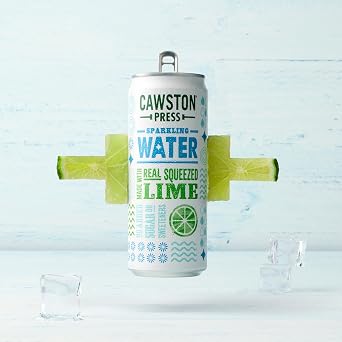 Cawston Press Sparkling Water - Lime - 24 x 330ml cans - Made with Squeezed Fruit & No Added Sugar