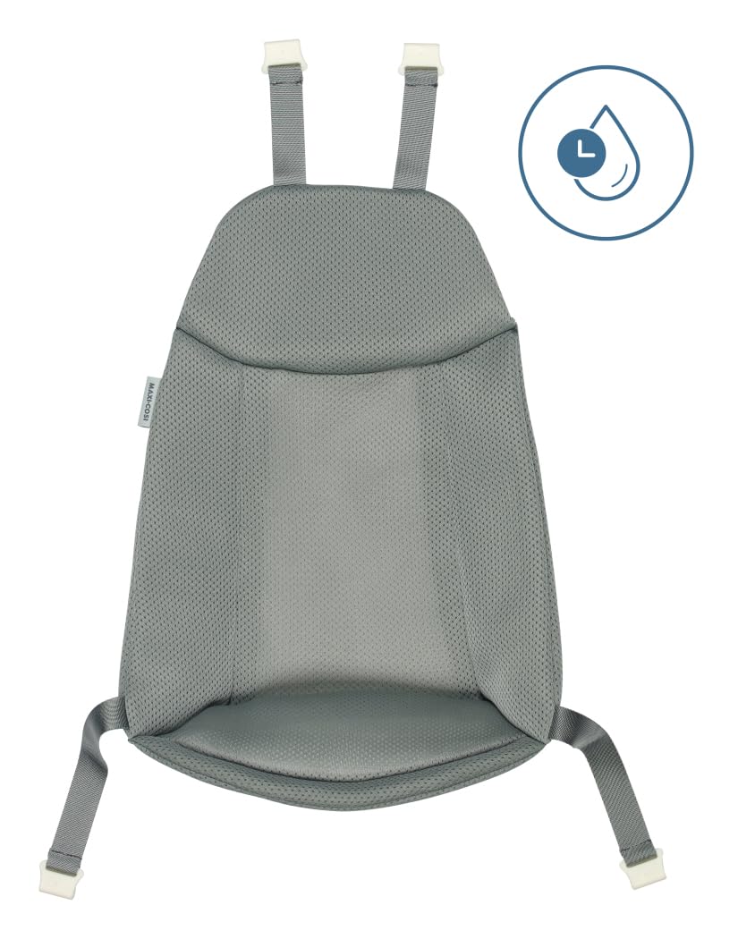 Maxi-Cosi Indigo Plus - Vasca da bagno pieghevole con inserto per neonato, 0-4 anni, spaziosa vasca da bagno mobile per bambini, termometro HighSense integrato, gancio pieghevole, sage green