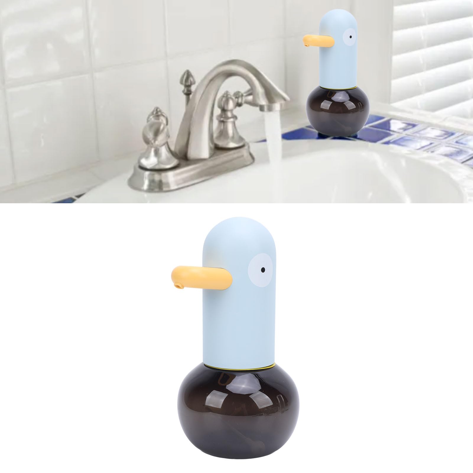 Luqeeg Disper Al Dispensatore di Sapone Automatico in Schiuma, Touchless per la del Bagno, Facile per i Bambini, Volume di Regolazione, Durata della Batteria Lunga, Ricaricabile, (stile 1)