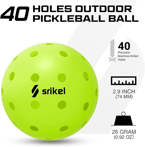 Miniatura 3 de Pickleballs para exteriores, aprobadas por USAPA, diseño moldeado por roto sin costuras para mayor durabilidad, paquete de 412, resistentes a las