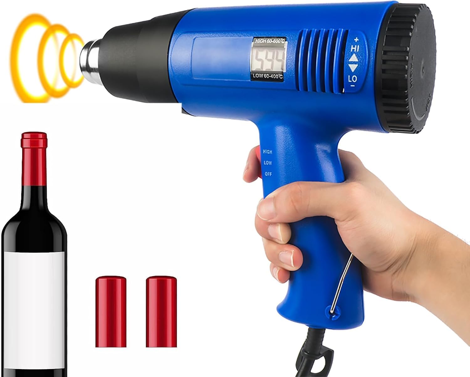 Machine De Rétraction Thermique à Capsule en PVC, Pistolet Thermique, Température Réglable De 60 à 600 °c, Protection Anti-brûlure Et Contre Les Surcharges, Utilisée pour La Décongélation D