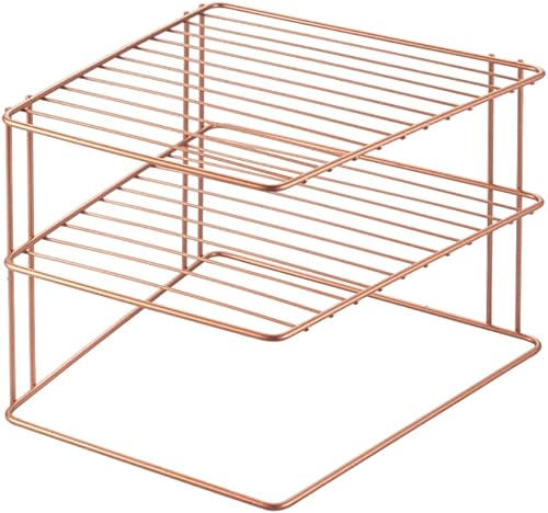 Metaltex Palio - Estantería esquinera (2 niveles, 9.8 x 9.8 x 7.5 in), color cobre disponible en Yaxa Peru