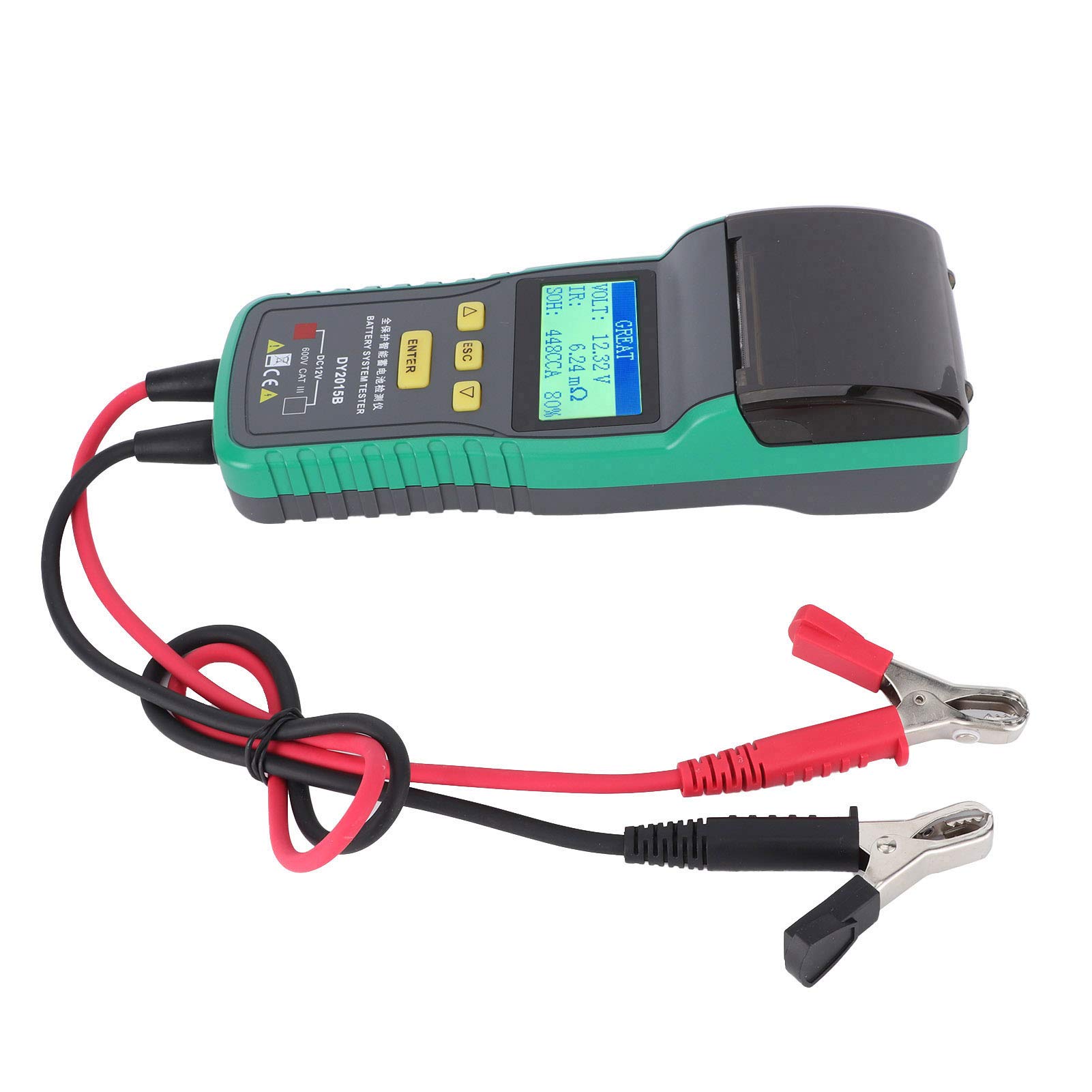 Tester a Batteria Automobilistica 12 V con Stampante - Analizzatore di capacità della Batteria Efficace e Strumento Diagnostico dell'auto