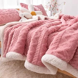 Tafetán Manta Multifuncional, Invierno Engrosamiento Manta Doble, Felpa Suave Y Acogedor Sofá Manta De Invierno Regalo Decorativo (Color : Rosado, Size : 200 * 230cm)