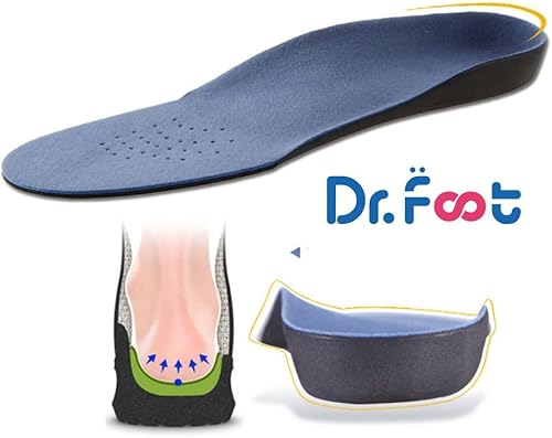 Miniatura 8 de Dr. Foot 's Plantillas ortopédicas para pies planos - Insertos de zapatos con soporte de arco para fascitis plantar, Azul y Verde