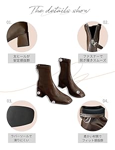 [MACMOC] 天然レザー ステッチショートブーツ/ヒール高さ4cm MACMOC] 天然レザー ステッチショートブーツ/ヒール高さ4cm (MAC