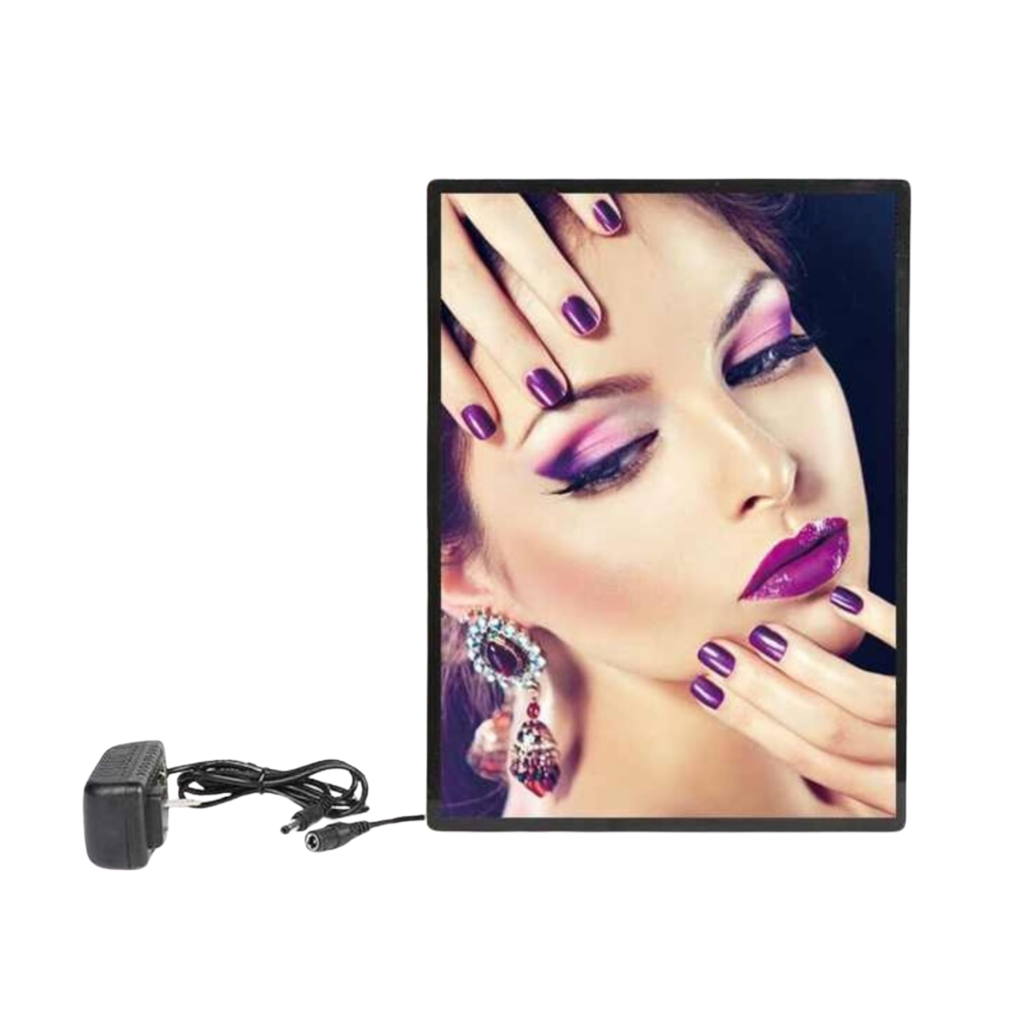 A3 Glowing Poster Frame Slim LED Advertising Light Box Illuminated Poster Display Cafe Restaurants Menu Board Cinema Movie Poster Display Screen Aluminum Frame Tempered Glass Light Boxes (A3)