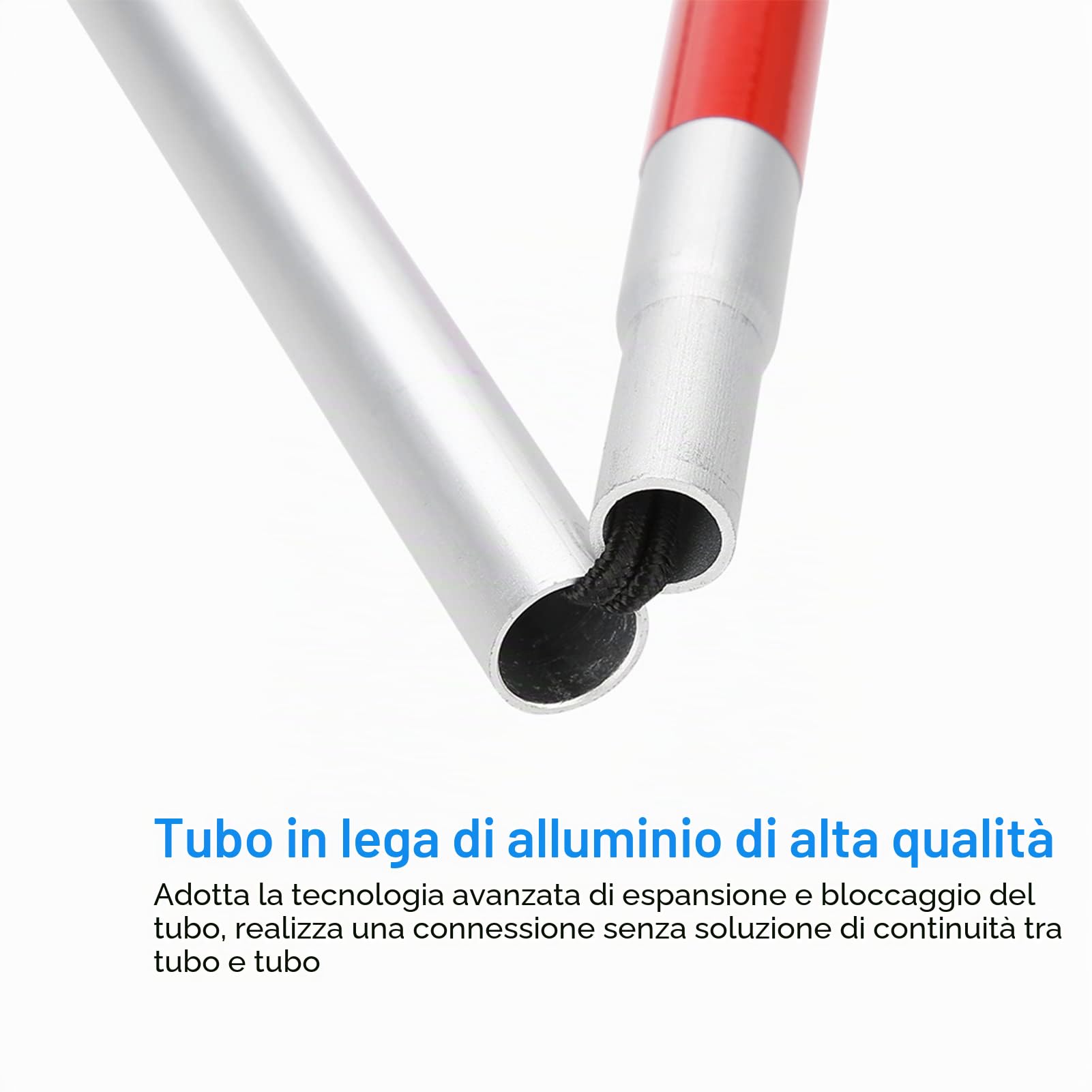 Stampella pieghevole da 110 cm, stampella pieghevole pieghevole riflettente per bastone da passeggio con guida antiurto portatile, bastone da passeggio per non vedenti
