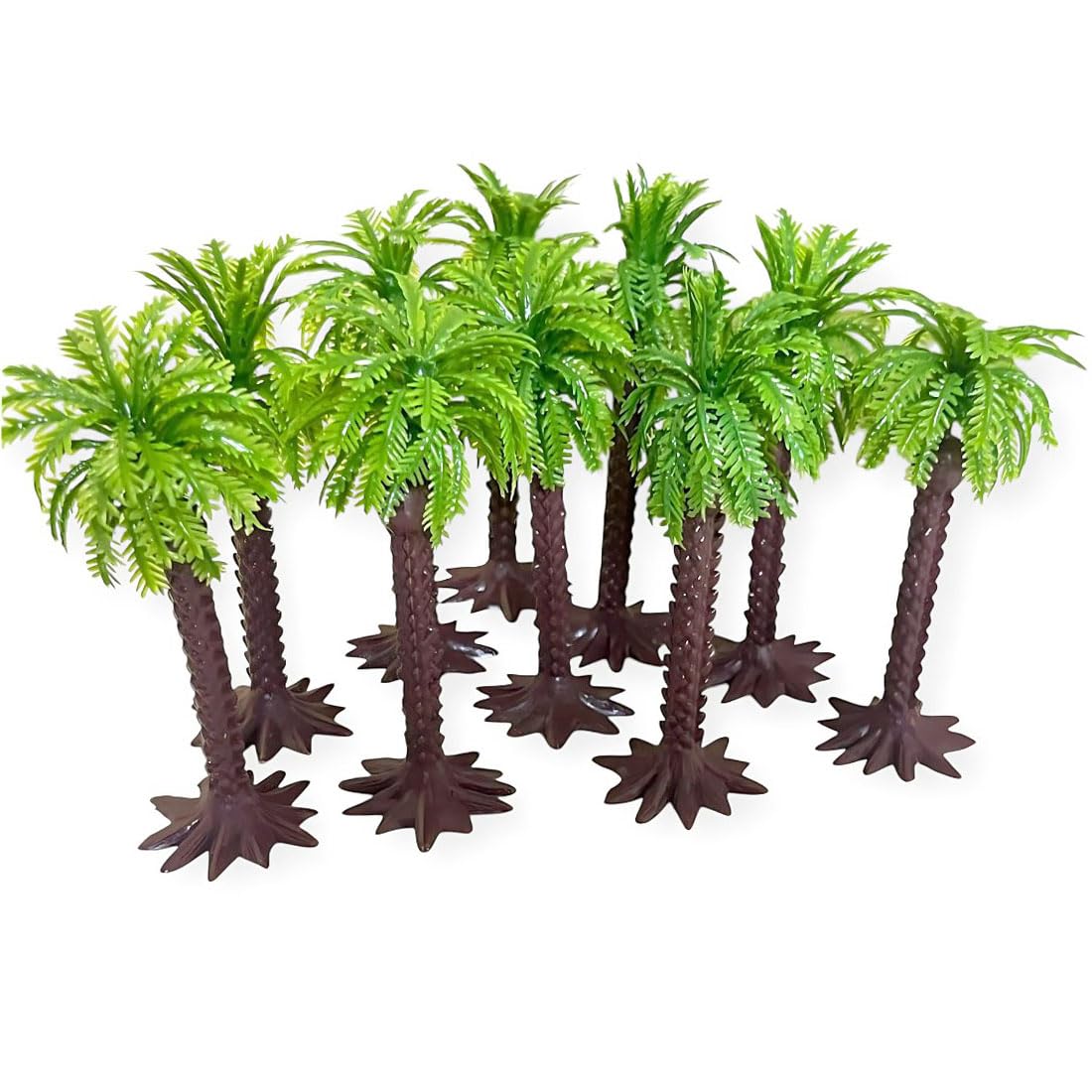 Hobby Central Palm Model Artificial Trees/Cake Topper - Scenery Model Scenery Model for Cake Decorations or Building Model Landscape Artificial Plants Scale 1:87/1:100 (10, Palm Tree)
