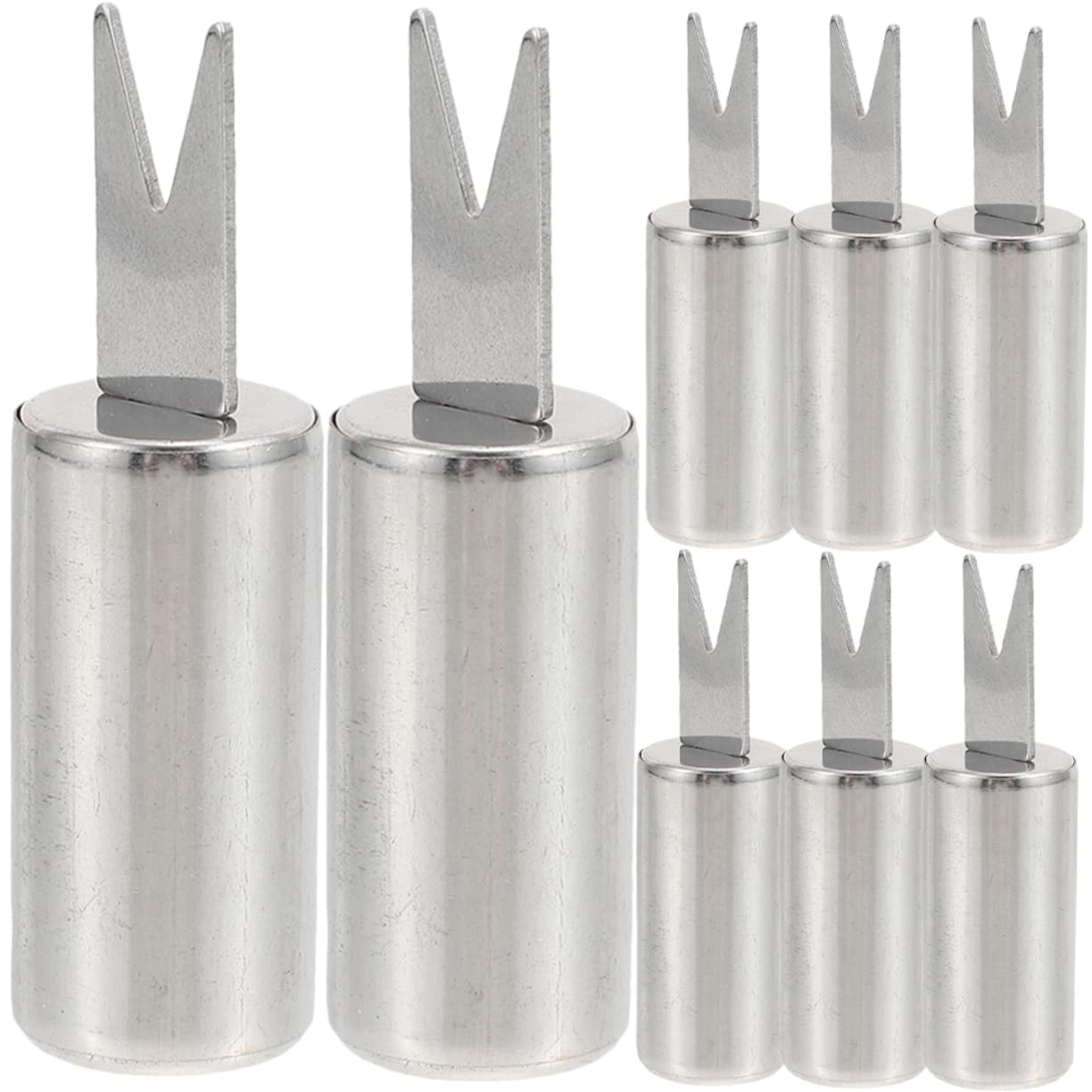 SUPVOX 8pcs Dinosaur Holders Bbq Forks Compact Stainless Steel Corn Skewers Portable Holder