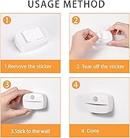 Vista 7 de ZISUYU - Luz de sensor de movimiento interior LED, luz nocturna adhesiva, luz operada por batería para pasillo, escalera, baño, armario, dormitorio